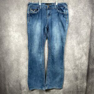 Rue21 Twentyone Black Jeans Womens 13/14R Juniors Blue Curvy Regular Boot Cut